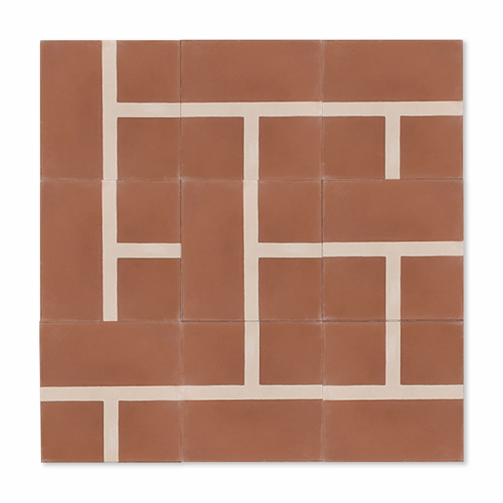 BRASILIA-SPINE - Terra Cotta + Cream - Handmade Moroccan Tiles - popham ...