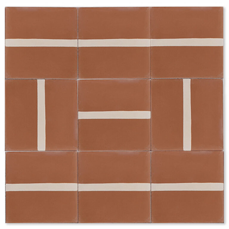 Brasilia Concrete Tiles - Spine - Teracotta + Cream