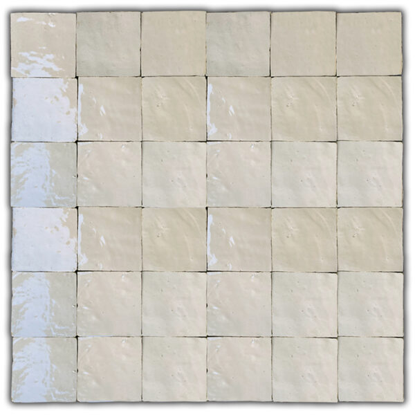 Zellige Tile 2x2 Square - Clotted Cream