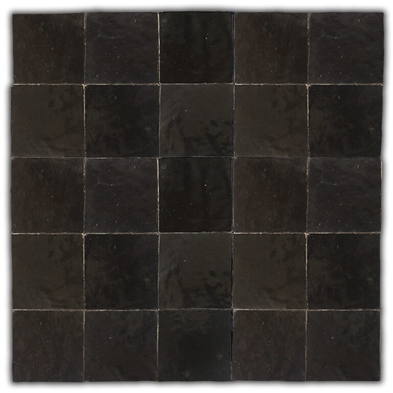 Zellige Tile 2x2 Square - Pitch Black