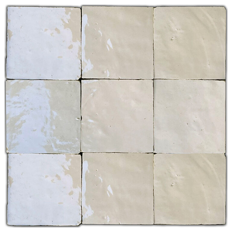 Zellige Tile 4x4 Square - Clotted Cream